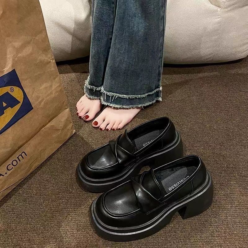 Size 35-43 Hepburn Style Black Platform Mary Jane Shoes Giày Nữ Cỡ Lớn 42 Giày Học Sinh Cao Gót Chống Trơn Trượt Korean Fashion Round Toe Lolita Shoes Beige Princess Style Doll Shoes 41 Giày Cosplay Gót Dày Thường Ngày Giày Lười Giày Khiêu Vũ Giày Đi Học