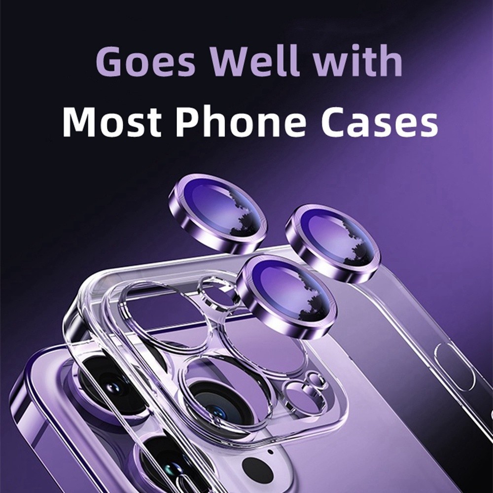 Bảo Vệ Ống Kính Máy Ảnh Đa Màu Dazzling Cho iPhone 17ProMax 17Air 16 15 14 13 12 11 Full Cover Kính Cường Lực Bảo Vệ Camera Phim