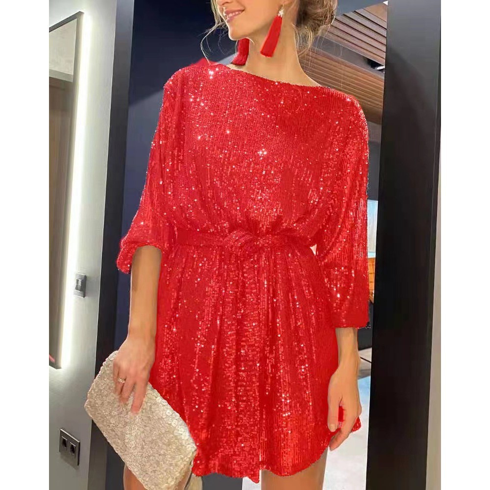 A.t.a Váy sequin dự tiệc ngày lễ Váy nhỏ