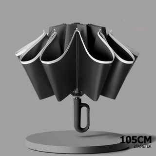 Ô gấp ngược WEAVELYF, Ô UV sọc phản quang chống gió gia cố, Tay cầm Carabiner Ô dù hoàn toàn tự động