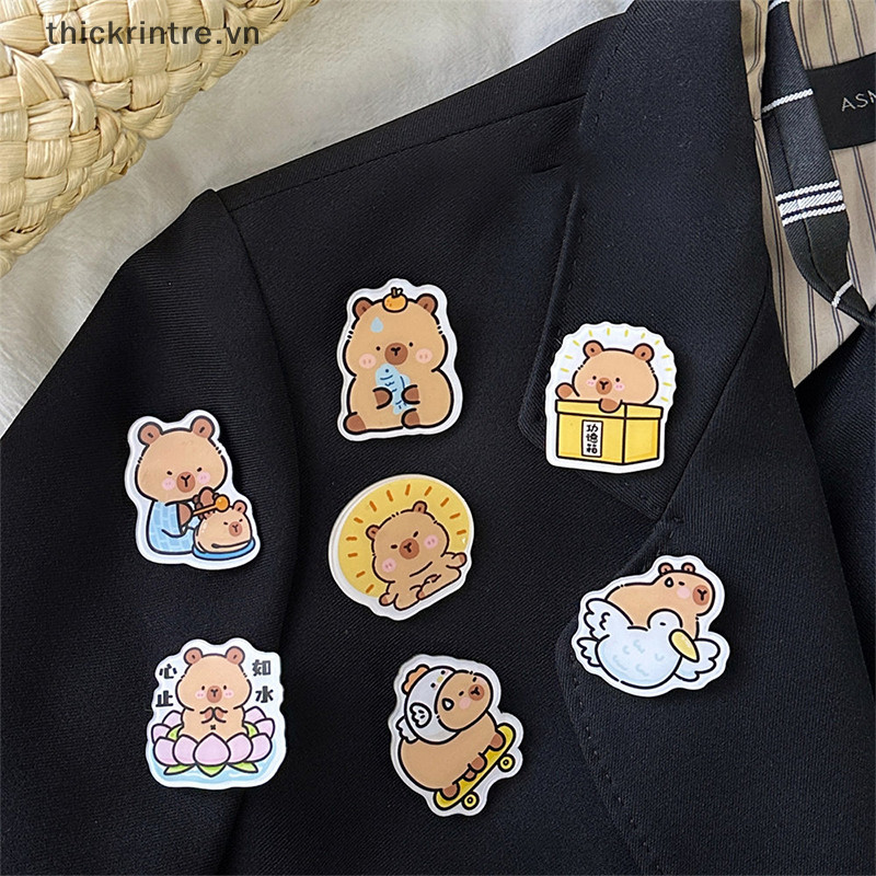 Thi Đáng Yêu Sáng Tạo Capybara Trâm Hoạt Hình Acrylic Huy Hiệu Quần Áo Thời Trang Túi Trang Sức Pin Huy Hiệu Trang Trí Phụ Kiện Quà Tặng Nhỏ VN