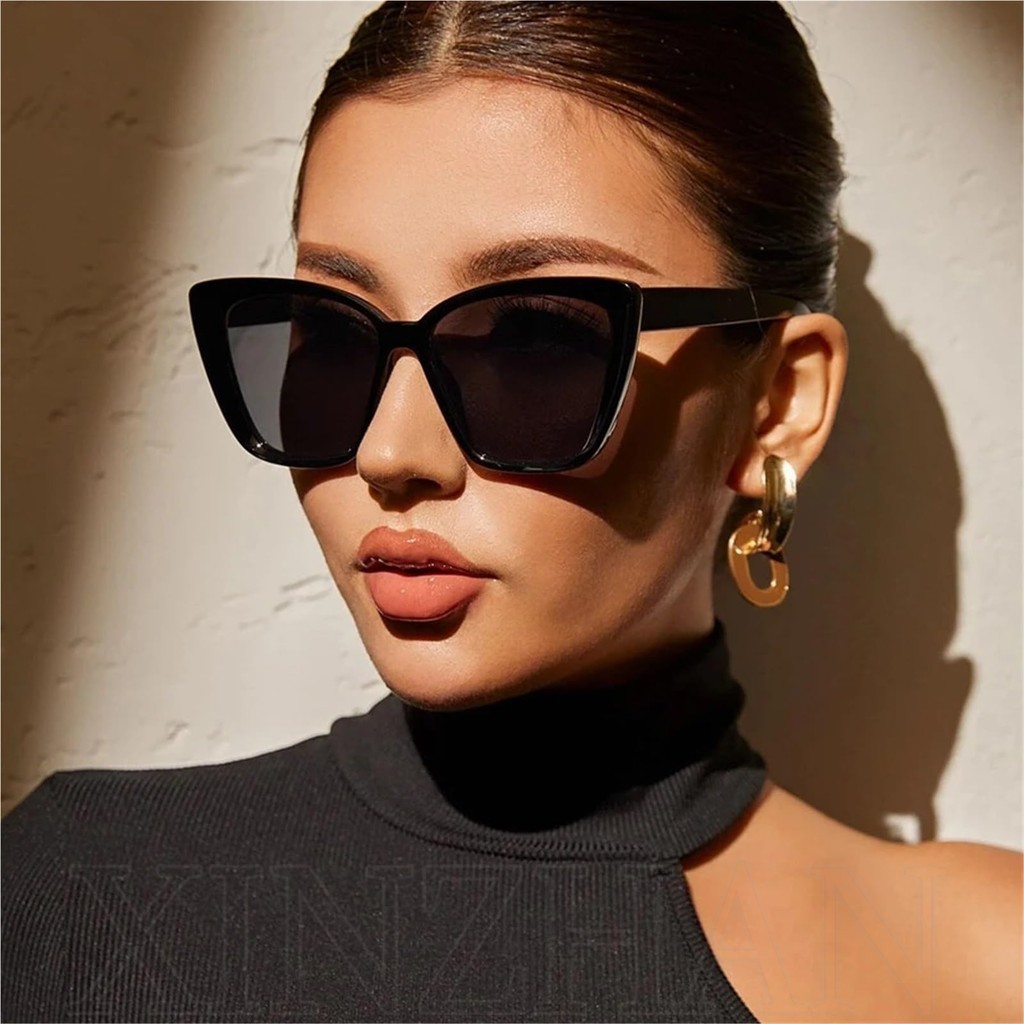 Kính râm hình vuông mắt mèo - Phong cách Punk Big Frame Sunnies dành cho nam giới - Kính râm cổ điển chống tia cực tím để lái xe, du lịch, câu cá - Thời trang cổ điển, Hợp thời trang cá tính