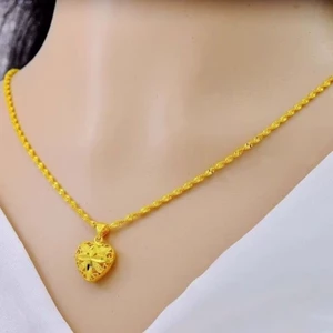 Mặt dây chuyền trái tim tình yêu, vòng cổ xương đòn hoa hồng không phai màu, phụ kiện nữ, quà tặng