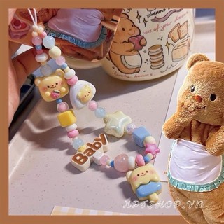 Bướm Gấu Cat Đính Hạt Móc Khóa Túi Mặt Dây Chuyền Phụ Kiện Ngăn Ngừa Mất Dây Xích Điện Thoại