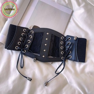 Safenh Thời Trang Co Giãn Ren Corset Thắt Lưng Nữ Bé Gái Co Giãn Rộng Cummerbunds Nữ Goth Punk Đầm Corset Thắt Lưng Quà Tặng VN