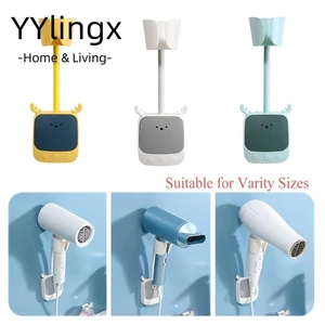 YYlingx Giá đỡ máy sấy tóc, Giá máy sấy tóc tự dính không đục lỗ, Giá treo tường có thể điều chỉnh Phòng tắm