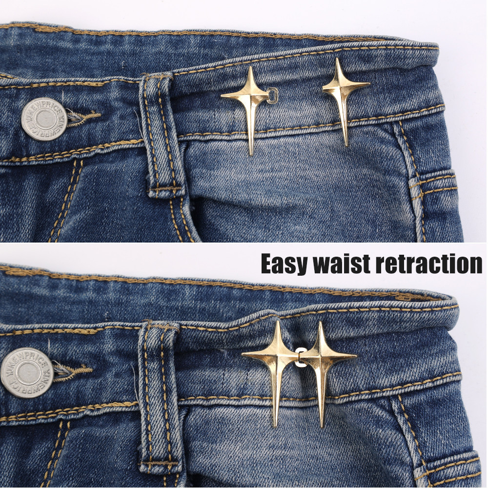 Cross Astral Stars Shape Jean Button Pins - Khóa thắt lưng có thể điều chỉnh - Không cần may, Pin nút Jean có thể tháo rời - Nút kim loại tức thì có thể tháo rời