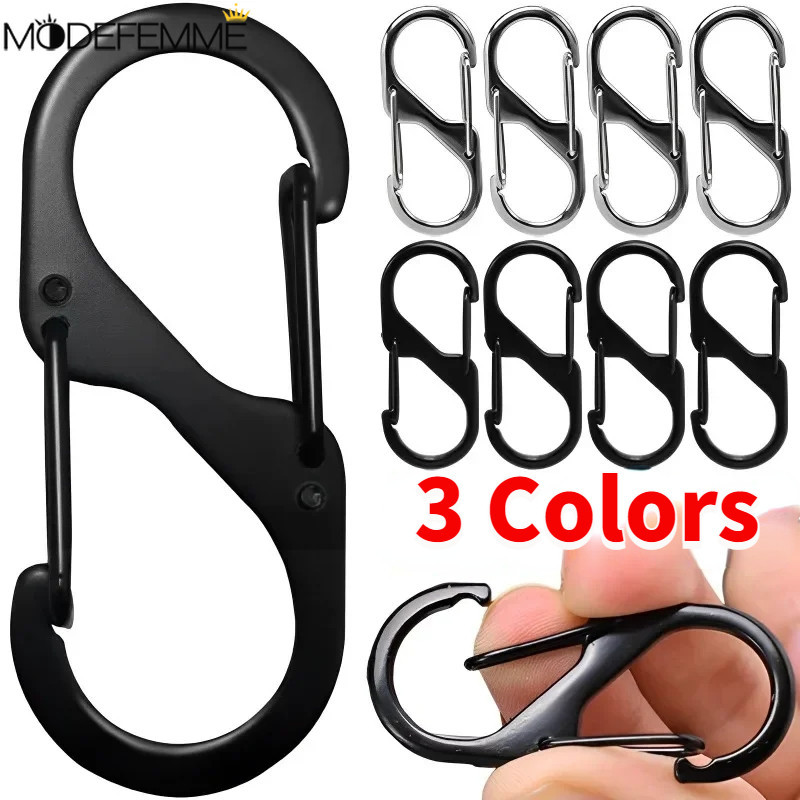 Móc Móc Móc Khóa Mini - Móc Khóa Móc Khóa - Hợp Kim Kẽm Loại S Carabiner Có Khóa - Dành Cho Cắm Trại Đi Bộ Đường Dài - Móc Khóa Ba Lô Cắm Trại - Móc Khóa Carabiner Lò Xo Kép