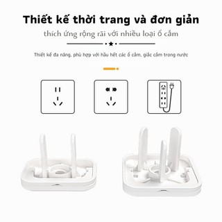Hộp Nút bịt ổ điện màu trắng cao cấp Myd.23 chống giật nhỏ gọn chắc chắn có quai cầm tiện lợi an toàn cho bé