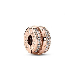 Còn hàng thiết kế Pavé Glisting Line Logo an toàn S925 Mạ bạc DIY Buckle CPVZ