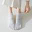 MARGREDY 1 Đôi Tất Ngón Chân, Với Ngón Tay Riêng Biệt Tất Cotton Năm Ngón Tay, Thoải Mái Chống Trơn Trượt Màu Trơn Thoáng Khí Thấp Cổ Chân Mùa Hè