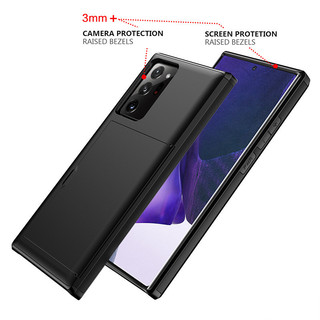 Dành Cho Samsung Galaxy Note 20 Ultra / Note 10 Plus Ốp Lưng Ví Đựng Thẻ ID Khe Cắm Cửa Trượt Túi Ẩn Chống Trầy Xước Vỏ Cứng Bảo Vệ Hai Lớp TPU Ốp Lưng