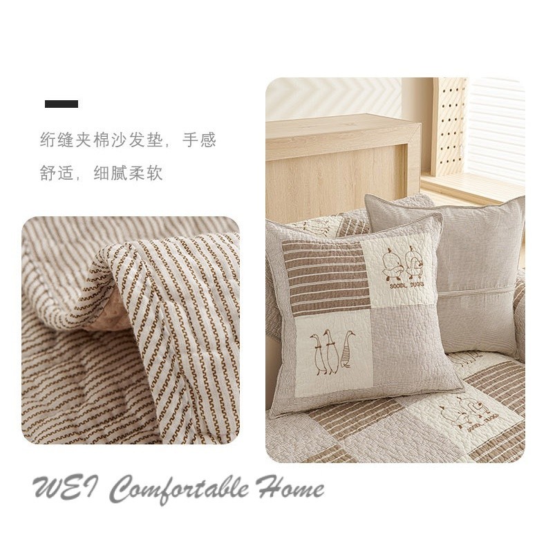 Phong Cách Mới Cotton Handmade Sofa Đệm Bốn Mùa Đa Năng Chống Trơn Trượt Đệm Đơn Giản Hiện Đại Nguyên Chất Cotton Sofa Bao Khăn