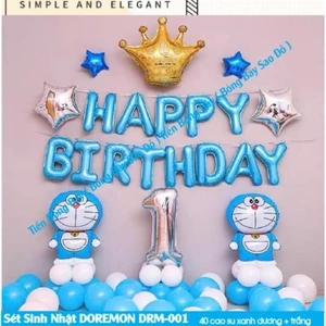 Set Trang Trí Sinh Nhật Chủ Đề Doraemon Đồ Trang Trí - Tiến Bóng Bay Cao Su