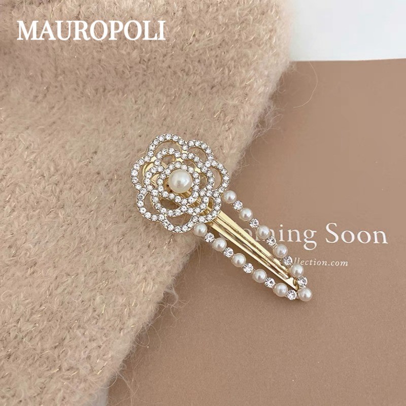 Mauropoli [Sẵn sàng] Kẹp bên hoa hồng thanh lịch Tất cả các trận đấu Kẹp tóc gãy Kẹp tóc phẳng Kẹp tóc ngọc trai Kẹp tóc mỏ vịt Kẹp phụ kiện tóc