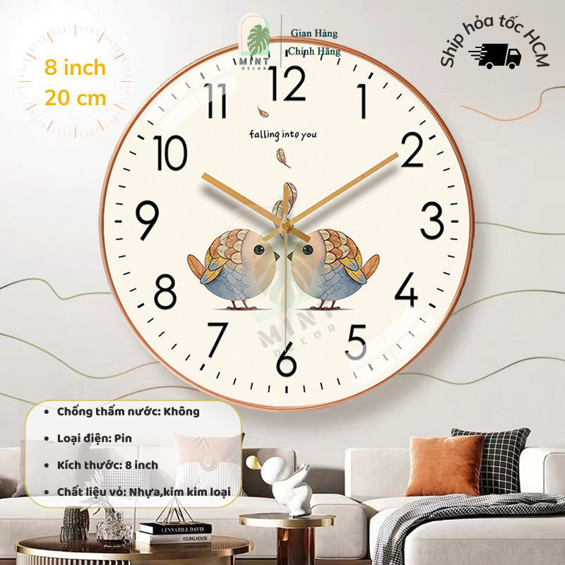 Đồng Hồ Treo Tường MINT DECOR, Mặt Tròn 10 Inch, Họa Tiết Dễ Thương, Trang Trí Phòng Khách | BigBuy360 - bigbuy360.vn