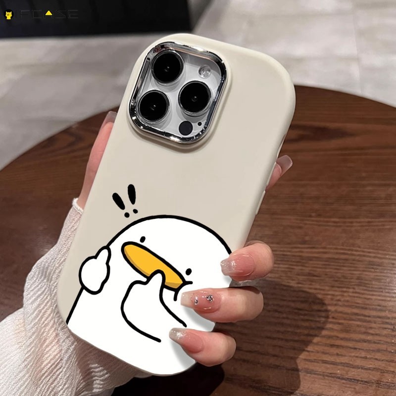 Dành Cho OPPO Reno 9 Pro 8 8T 7Z 6 5G 8Z 7 5 Lite SE 6Z 5F Ốp Điện Thoại ins Câu Hỏi Vui Nhộn Dấu Vịt Vàng Tròn Mạ Mờ Hoạt Hình Dễ Thương Đơn Giản Vỏ Silicon Mềm