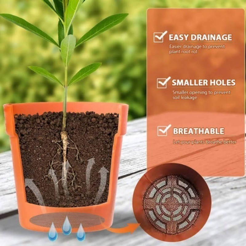 [Đặc sắc] Miếng đệm màn hình thoát nước - Tấm lưới chậu hoa - Thảm lưới đáy cây cảnh - Đệm lưới đất thực vật - Phụ kiện làm vườn - Chống côn trùng, thoáng khí, chống mất, có thể cắt được