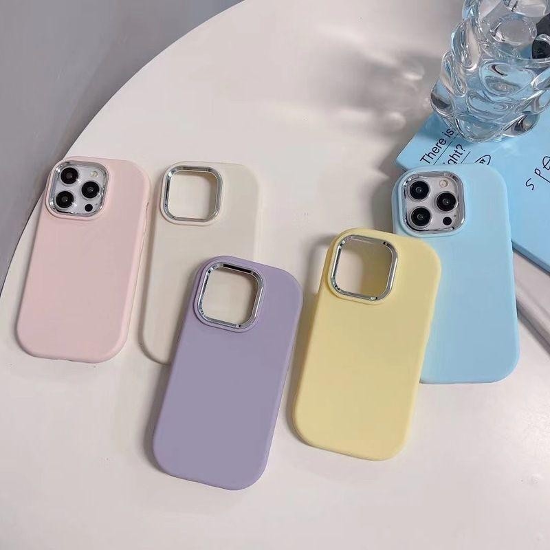 Ốp Điện Thoại Cho OPPO A3S A53 A54 A16 A17 A74 A31 A5 A9 A57 A72 A92 2020 A98 A93 A78 F11 F17 Pro RENO6 Lite Bao Dopamine Màu Sắc Sang Trọng Mạ Điện Thảm Khung Ống Kính Mặt Sau Đơn Giản