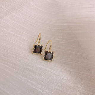 Bông tai nữ Zircon vuông nhỏ 2025 Bông tai đường vuông mới Nơi làm việc thời trang duyên dáng