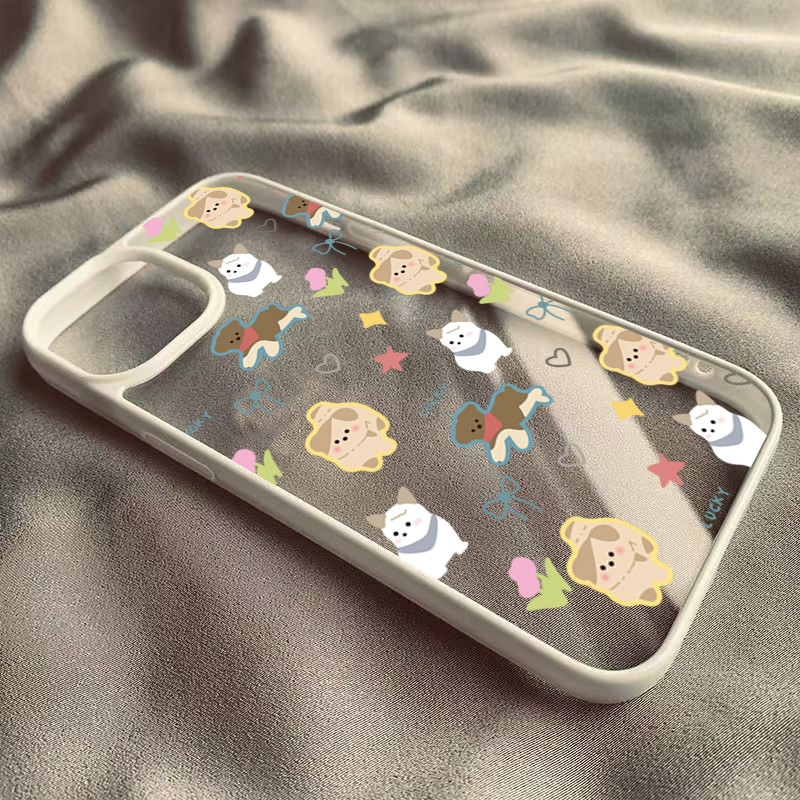 Vỏ Tương Thích Cho Samsung S24 S23 FE S25 S24 Ultra S23 S22 S21 Plus S20 S21 FE Funny Puppy Vỏ Silicon Cứng Chống Sốc