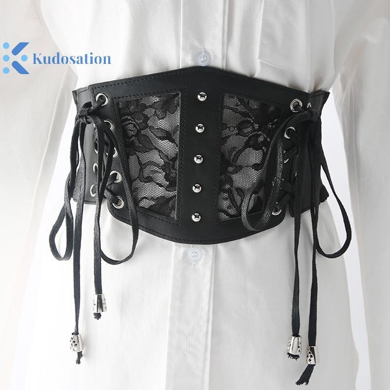 Kudosation Thời Trang Co Giãn Ren Corset Thắt Lưng Nữ Cô Gái Rộng Co Giãn Cummerbunds Nữ Goth Punk Đầm Corset Thắt Lưng Quà Tặng Đẹp