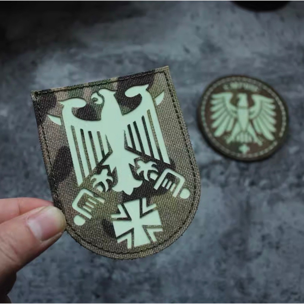 Patch_velcro đại bàng Đức dạ quang_phản quang chiến thuật _tactical