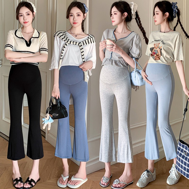Quần bà bầu Mùa xuân Mùa hè Phong cách mỏng Modal Quần dài đến mắt cá chân