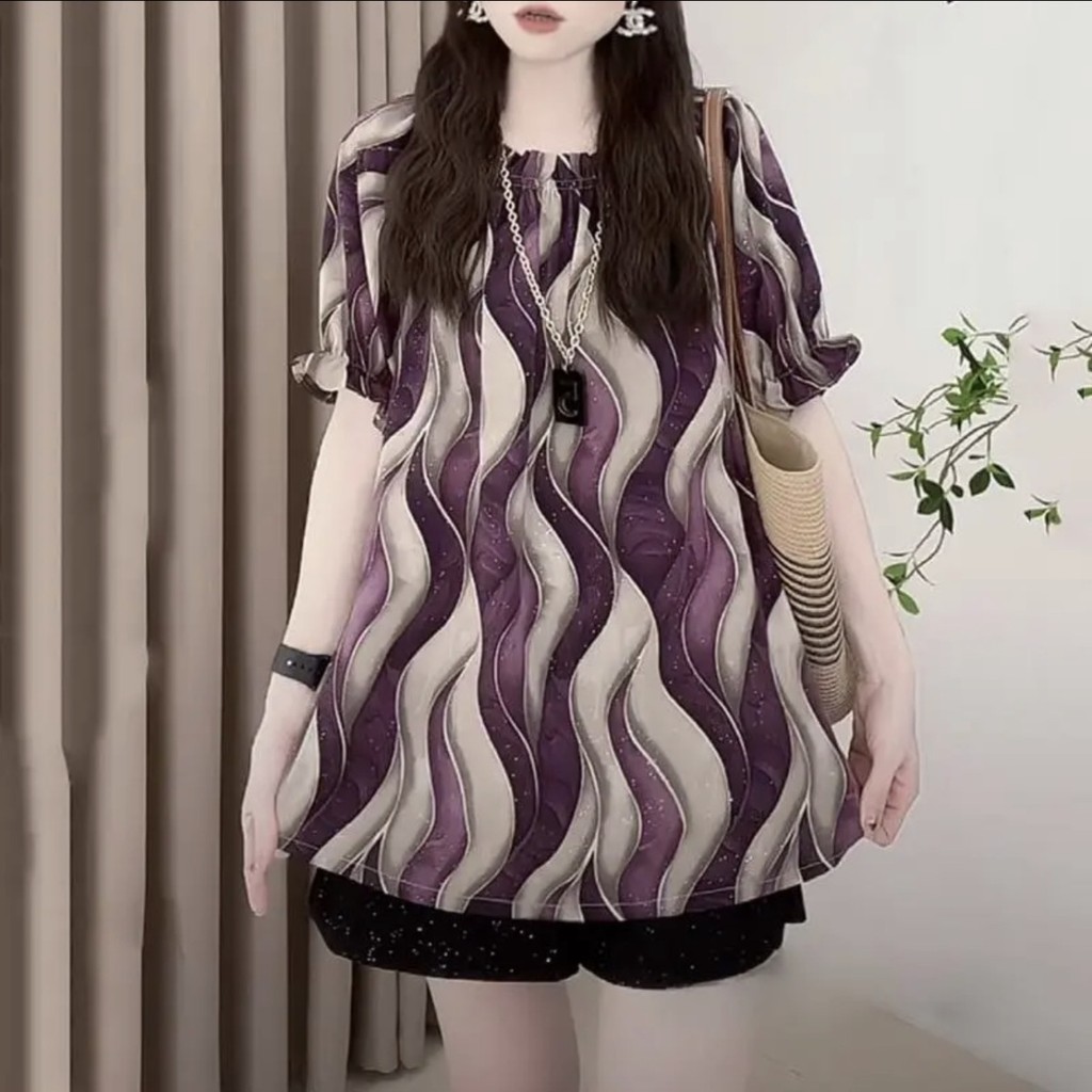 Áo Chui Đầu Thời Trang Mới Phong Cách Trung Hoa In Hình Cổ Tròn Retro Hoa Rời Tay Ngắn Nữ