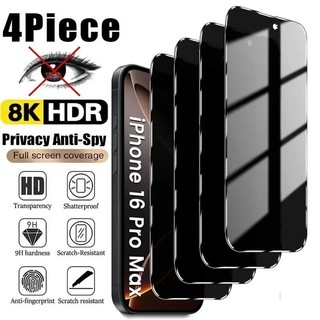 4 Kính Cường Lực Riêng Tư Cho iPhone 16 15 14 13 12 11 Pro Max Bảo Vệ Màn Hình Chống Gián Điệp Cho iPhone XS Max XR 16 Plus Kính iPhone SE4 16E