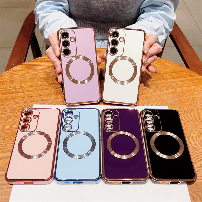 Ốp Điện Thoại Mềm Mạ Từ Tính Không Dây Cho Samsung Galaxy S24 S23 Ultra S24 Plus S23 S20 FE Samsung S24 Ultra