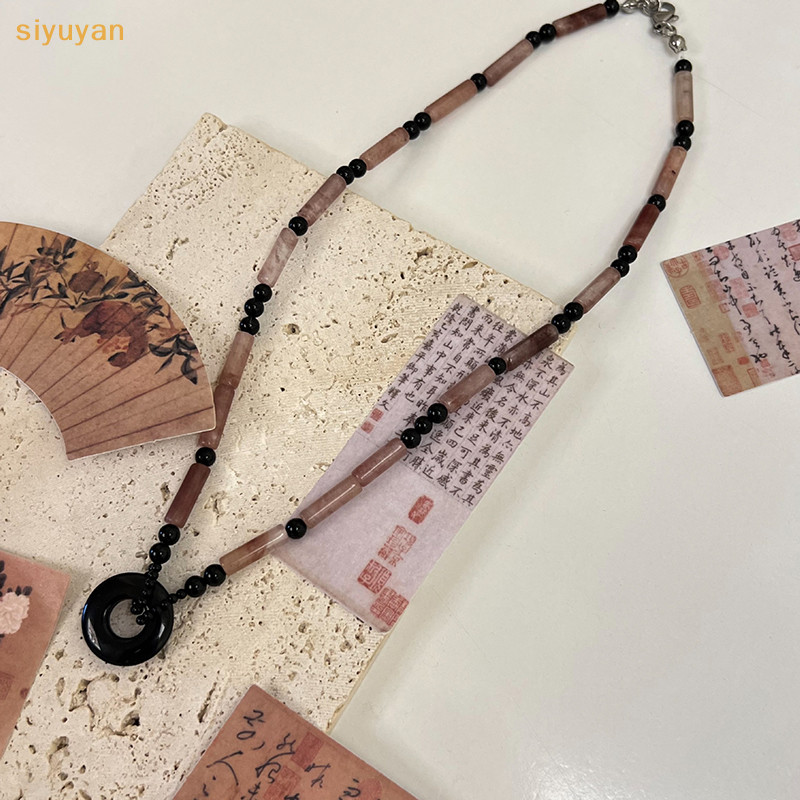 Siyuyan Mới Trung Quốc Phong Cách Cổ Đại Đá Ngọc Sen Mặt Dây Chuyền Vòng Cổ Hanfu Cổ Trang Phục Phụ Kiện Cho Bé Gái VN