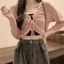 Áo khoác cardigan mỏng JVSUB, Áo len dệt kim dài tay bằng vải Polyester, Áo len dệt kim dài tay màu trơn đơn giản dành cho nữ