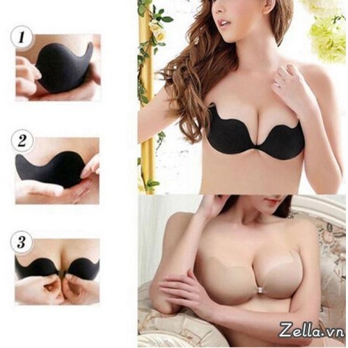 Áo ngực dính nữ nâng ngực Push up Strapless Invisible Plunge Backless Sticky Brassiere Tube Tops Có thể giặt được & tái sử dụng