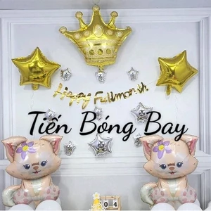 Set Trang Trí Đầy Tháng Cho Bé Gái Đồ Trang Trí - Tiến Bóng Bay