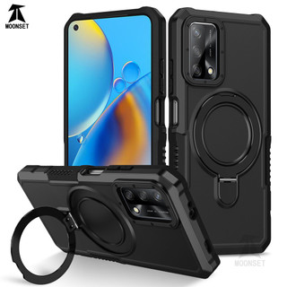 Dành Cho OPPO A74 4G / A95 4G Ốp điện thoại Có Giá Đỡ Vòng PC Cứng Cạnh TPU Mềm Cấp Quân Sự Chống Rơi Vỏ Mỏng Chống Sốc