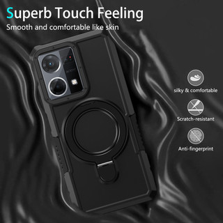 Dành cho OPPO Reno 7 4G / Reno 8 4G / F21 Pro 4G Ốp điện thoại có giá đỡ vòng PC cứng Mặt sau TPU mềm Edge Bảo vệ chống rơi cấp quân sự Vỏ mỏng chống sốc