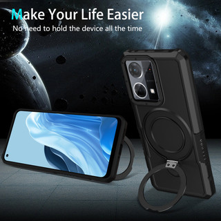 Dành cho OPPO Reno 7 4G / Reno 8 4G / F21 Pro 4G Ốp điện thoại có giá đỡ vòng PC cứng Mặt sau TPU mềm Edge Bảo vệ chống rơi cấp quân sự Vỏ mỏng chống sốc