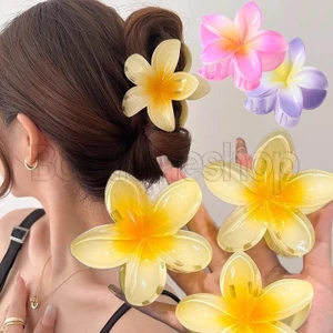 Kẹp tóc Plumeria đơn giản - Phụ kiện tóc Dress Up - Kẹp tóc nữ ngọt ngào - Vuốt tóc hoa Gradient - Mũ nón cho bé gái - Kẹp tóc cá mập thời trang