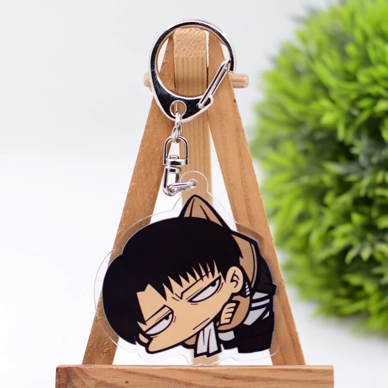 Móc khóa Attack on Titan Erwin Hange LEvi Eren Army Mikasa Jean Sasha 4 Phụ kiện trang trí túi xách Balo