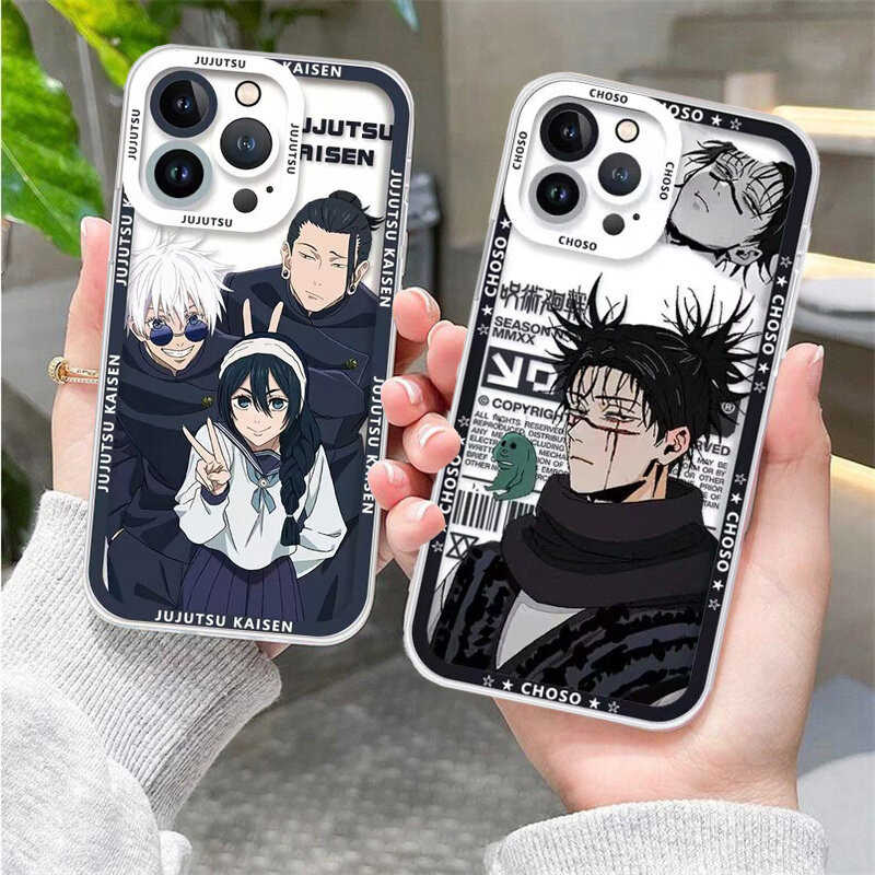 Anime Nhật Bản Jujutsu Kaisen Gojo Satoru Yuta Ốp Điện Thoại Trong Suốt Tương Thích Cho iPhone 11 12 13 14 15 Pro Max PLUS 12 13 Mini XR X XS Max 8 7 6 6S PLUS Vỏ Mềm Chống Sốc
