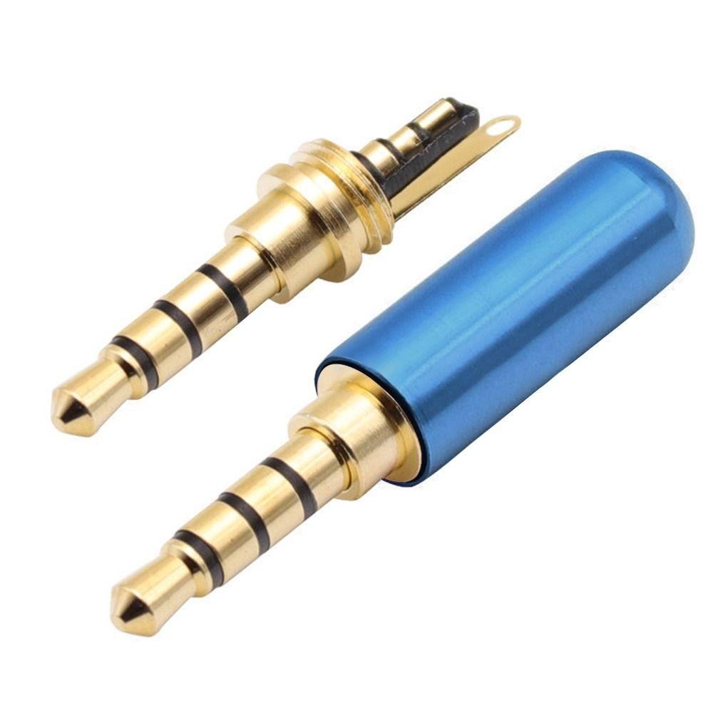 FANIELLAPOWELL Giắc cắm tai nghe nam 3,5MM, Bộ chuyển đổi cáp 4 cực Đầu nối âm thanh nổi 3,5MM, Hàn nam 3,5 phích cắm âm thanh nổi Bộ chuyển đổi giắc cắm 3,5 DIY chất lượng cao