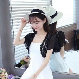 Mùa Hè Chống Nắng Quần Áo Ren Nhỏ Khăn Choàng Nhỏ Áo Khoác Cardigan Áo Khoác Nhỏ Phù Hợp Với Áo Sơ Mi Voan Giữa Tay Mỏng Top Nữ