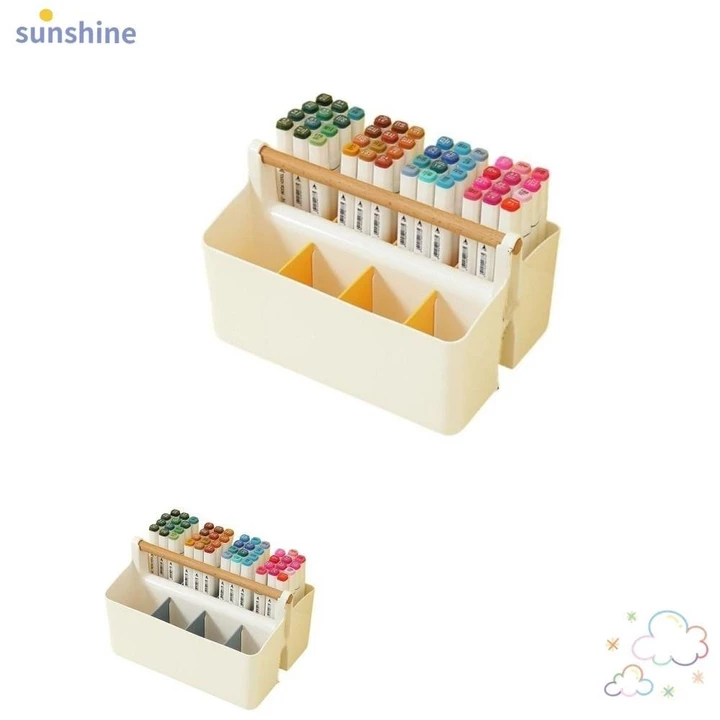 Hộp Đựng Bút Chì SSUNSHINE, Hộp Đựng Bút Dung Tích Cao Di Động, Đồ Dùng Văn Phòng Nhựa Chia 8 Khe Cắm Văn Phòng Phẩm Tổ Chức Văn Phòng Phẩm Văn Phòng