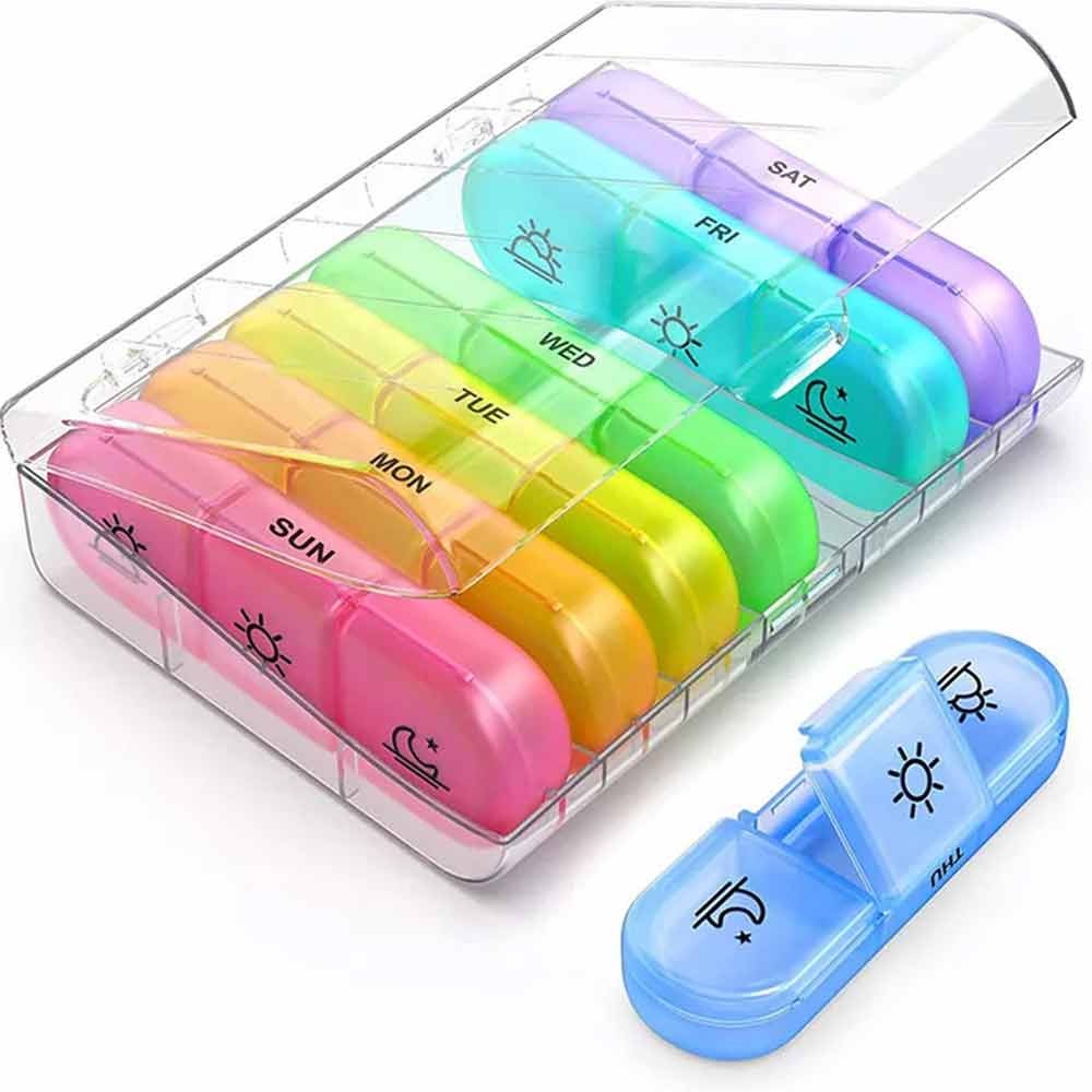 7Day Pill Box Medicine Storage Weekly Tablet Container Case Organizer Dispenser