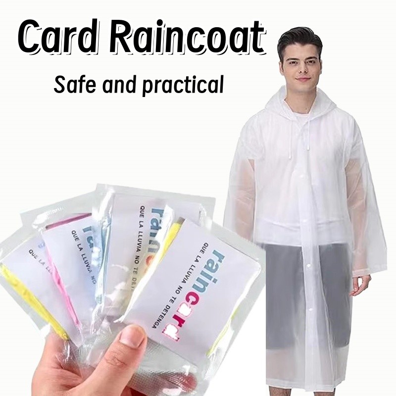 Áo Mưa Di Động Nam Nữ Ngoài Trời Áo Mưa Chống Thấm Nước Dùng Một Lần Cắm Trại Đi Bộ Đường Dài Có Mũ Trùm Đầu Ponchos