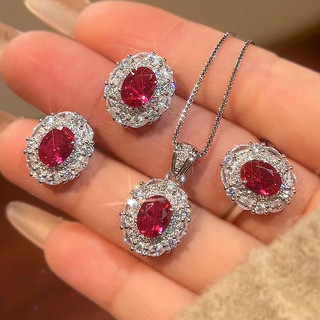 Châu Âu Mỹ ims Phong Cách Mới Corundum Đỏ Phóng Đại Nhiều Màu Sắc Kho Báu Phù Hợp Với Nữ