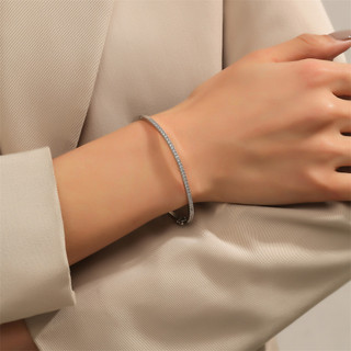 Châu Âu Mỹ ins Phong Cách Mới Hàng Đơn Micro Kẻ Sọc Zircon Vòng Tay Nữ