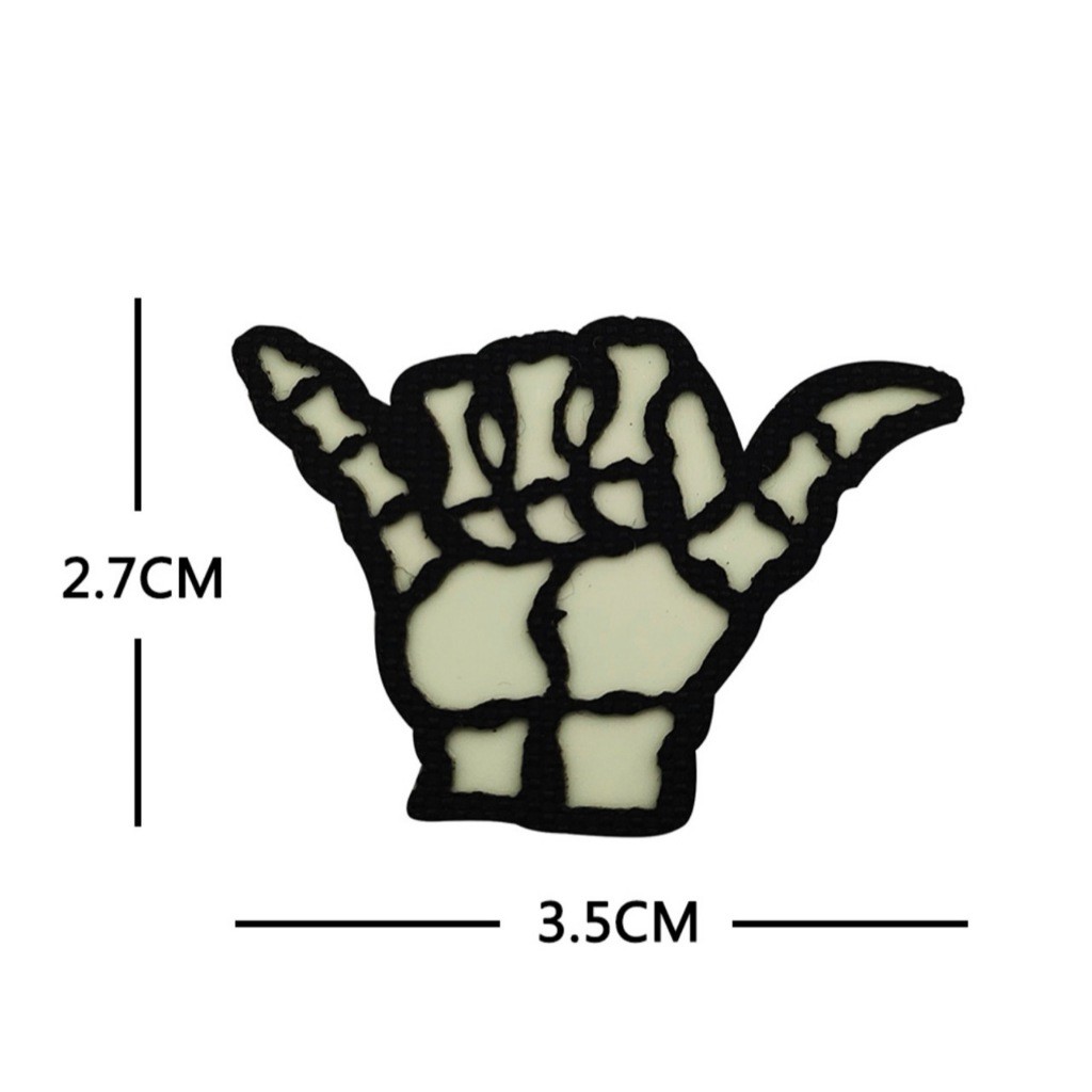 Patch_velcro máy bay F22_la bàn_cử chỉ tay_dạ quang_phản quang