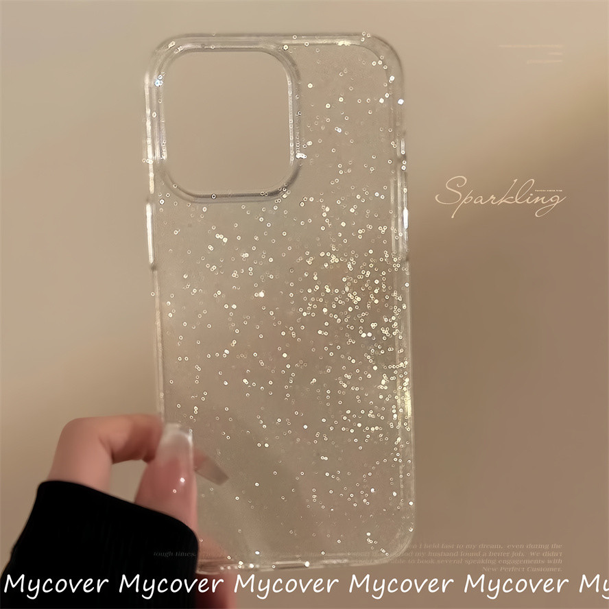 Vỏ trong suốt lấp lánh lấp lánh mịn Tương thích với iPhone 13 12 11 15 16 14 Pro Max Vỏ bảo vệ Tương thích cho iPhone 17 Air 7Plus 8 X Xs Xs Max iPhone Case